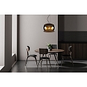 Lucide pendant luminaire OLIVIA 3 flames, round E27 IP20, smoky colour, black