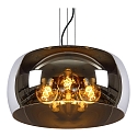 Lucide pendant luminaire OLIVIA 3 flames, round E27 IP20, smoky colour, black