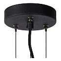 Lucide pendant luminaire OLIVIA 3 flames, round E27 IP20, smoky colour, black