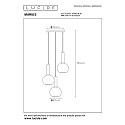 Lucide pendant luminaire MARIUS 3 flames, round E27 IP20, smoky colour, black