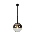 pendant luminaire MARIUS round E27 IP20, smoky colour, black