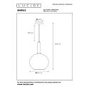 Lucide pendant luminaire MARIUS round E27 IP20, smoky colour, black