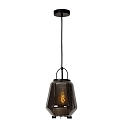 pendant luminaire SISKA oval E27 IP20, smoky colour, black