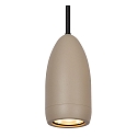 Lucide pendant luminaire EVORA 1 flame GU10 IP20, black, taupe dimmable