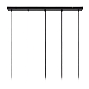 Lucide pendant luminaire EVORA 5 flames, long GU10 IP20, black matt dimmable