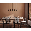 Lucide pendant luminaire EVORA 5 flames, long GU10 IP20, black matt dimmable