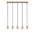 pendant luminaire EVORA 5 flames, long GU10 IP20, taupe dimmable