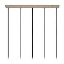 Lucide pendant luminaire EVORA 5 flames, long GU10 IP20, taupe dimmable