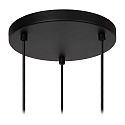 Lucide pendant luminaire EVORA 3 flames, round GU10 IP20, black matt dimmable