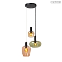 pendant luminaire ILONA 3 flames E27 IP20, multicolour, black dimmable