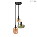 Lucide pendant luminaire ILONA 3 flames E27 IP20, multicolour, black dimmable