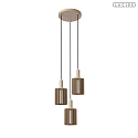 Lucide pendant luminaire LAMBRES 3 flames E27 IP20, taupe dimmable