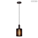pendant luminaire LAMBRES E27 IP20, black dimmable