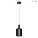 Lucide pendant luminaire LAMBRES E27 IP20, black dimmable