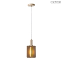 pendant luminaire LAMBRES E27 IP20, taupe dimmable