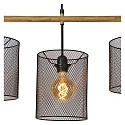 Lucide pendant luminaire BASKETT 4 flames, round E27 IP20, wood, black