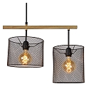 Lucide pendant luminaire BASKETT 4 flames, round E27 IP20, wood, black
