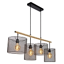 Lucide pendant luminaire BASKETT 4 flames, round E27 IP20, wood, black