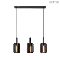pendant luminaire RAFAL 3 flames E27 IP20, grey, black dimmable