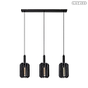 Lucide pendant luminaire RAFAL 3 flames E27 IP20, grey, black dimmable