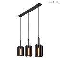 Lucide pendant luminaire RAFAL 3 flames E27 IP20, grey, black dimmable