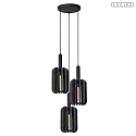 Lucide pendant luminaire RAFAL 3 flames E27 IP20, grey, black dimmable