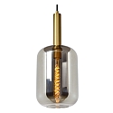 Lucide pendant luminaire JOANET round E27 IP20, gold matt, brass, smoky colour