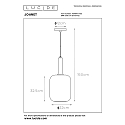 Lucide pendant luminaire JOANET round E27 IP20, gold matt, brass, smoky colour