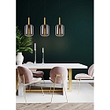 Lucide pendant luminaire JOANET 3 flames, round E27 IP20, gold matt, brass, smoky colour