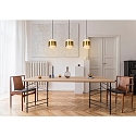 Lucide pendant luminaire FIRMIN 3 flames, cylindrical E27 IP20, gold matt, brass, opal