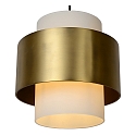 Lucide pendant luminaire FIRMIN cylindrical E27 IP20, gold matt, brass, opal