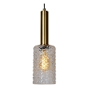 Lucide pendant luminaire CORALIE square E27 IP20, gold matt, brass, transparent