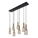 Lucide pendant luminaire CORALIE square E27 IP20, gold matt, brass, transparent