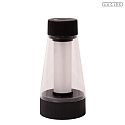 Lucide LED Akku- Tischleuchte LORALI � 7,7 x H 16 cm 120� 1,2W 2600K IP44 CRI>80 dimmbar, schwarz
