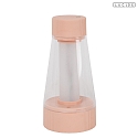 Lucide battery table lamp LORALI IP44, pink dimmable