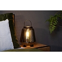 Lucide table lamp SISKA oval E27 IP20, smoky colour, black 