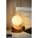 Lucide table lamp LEN round G9 IP20, wood, opal 