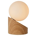 Lucide table lamp LEN round G9 IP20, wood, opal 