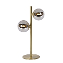 table lamp TYCHO 2 flames G9 IP20, gold matt, brass, smoky colour 