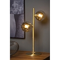 table lamp TYCHO 2 flames G9 IP20, gold matt, brass, smoky colour 