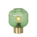 table lamp MALOTO round E27 IP20, green, gold matt, brass 