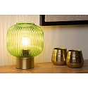 table lamp MALOTO round E27 IP20, green, gold matt, brass 