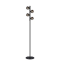 floor lamp TYCHO 4 flames G9 IP20, smoky colour, black 