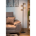 Lucide floor lamp TYCHO 4 flames G9 IP20, smoky colour, black 