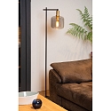Lucide floor lamp JOANET square E27 IP20, smoky colour, black 