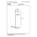 Lucide floor lamp JOANET square E27 IP20, smoky colour, black 