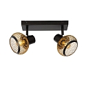 spot LUCAS 2 flames, square E14 IP20, gold matt, brass, black