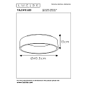 Lucide LED Deckenleuchte TALOWE, � 45,5 cm, 1x30W, 3000K, dimmbar, wei�