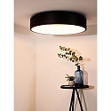 Lucide ceiling luminaire TALOWE LED round IP20, black, white dimmable