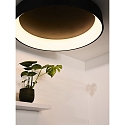 Lucide ceiling luminaire TALOWE LED round IP20, black, white dimmable